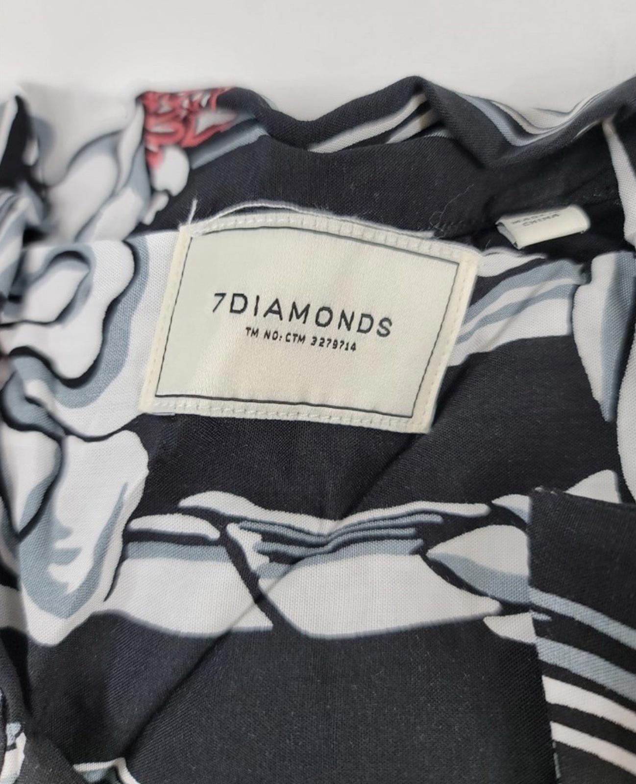 7 Diamonds Men’s Large Button Up Short Sleeve Shirt NWT