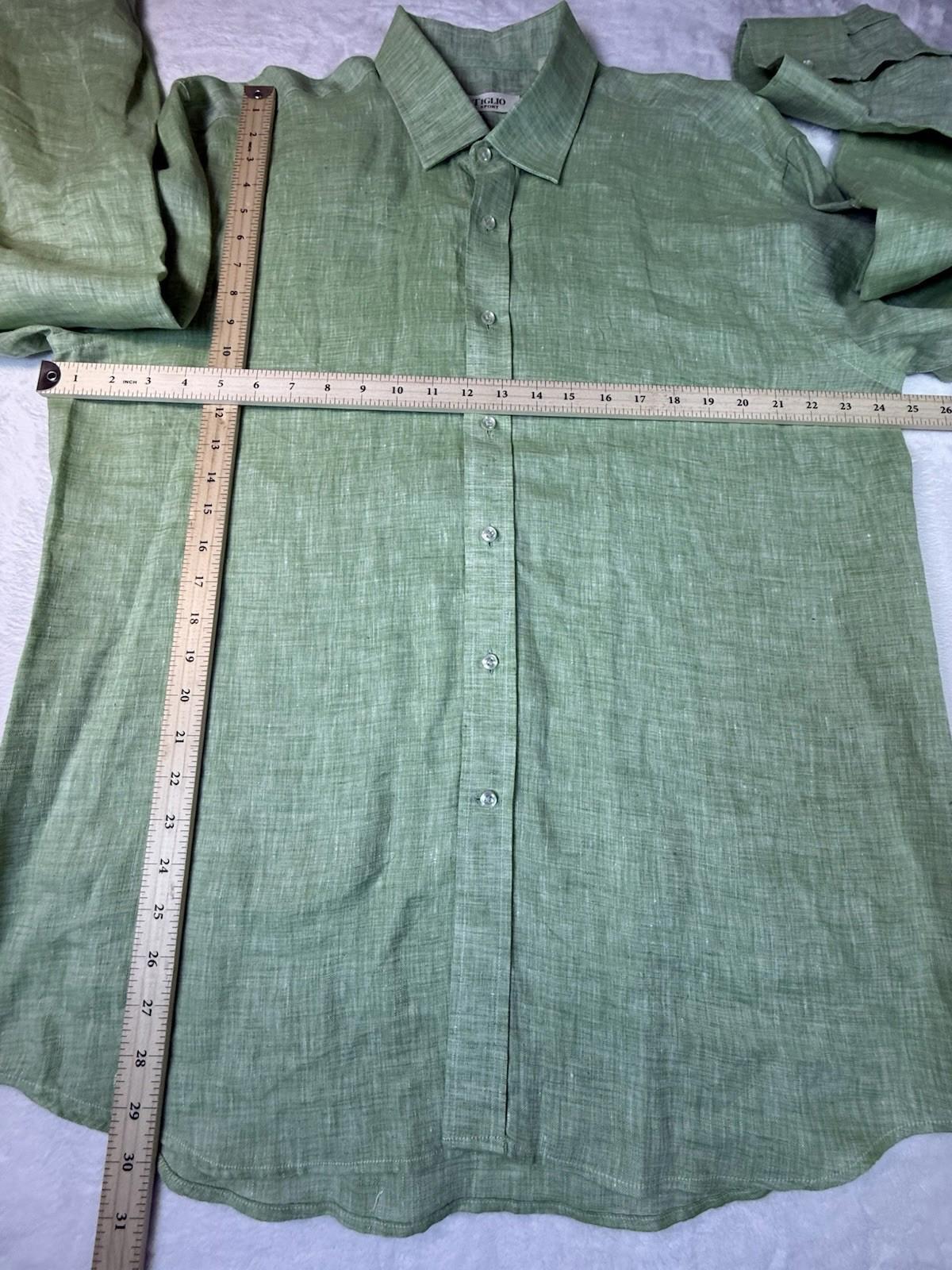 Tiglio Sport Men’s Long Sleeve Button Up Green XL