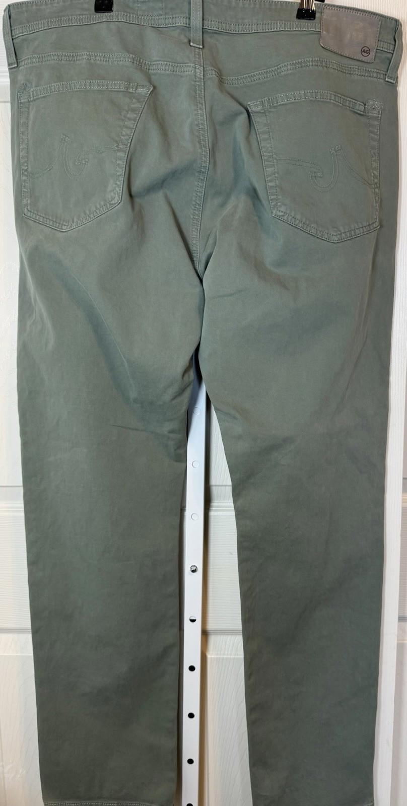 AG Adriano Goldschmied Mens Herb Green Cotton Protege Slim Straight Leg 40x32