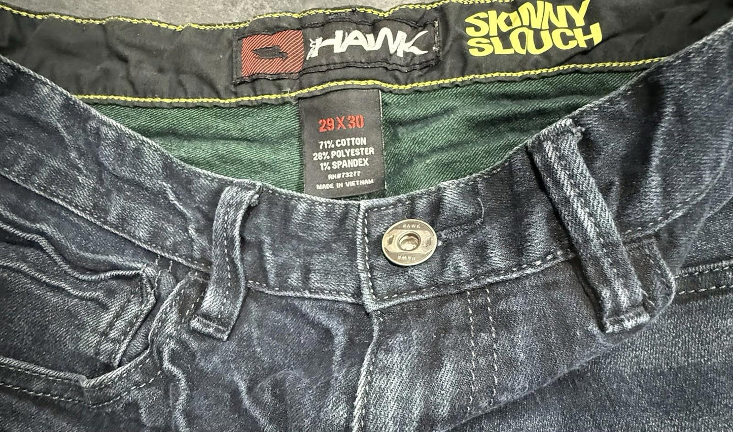 Tony Hawk Skinny Slouch Dark Blue Jeans pants Size 29x30 Men Y2K Skateboarding