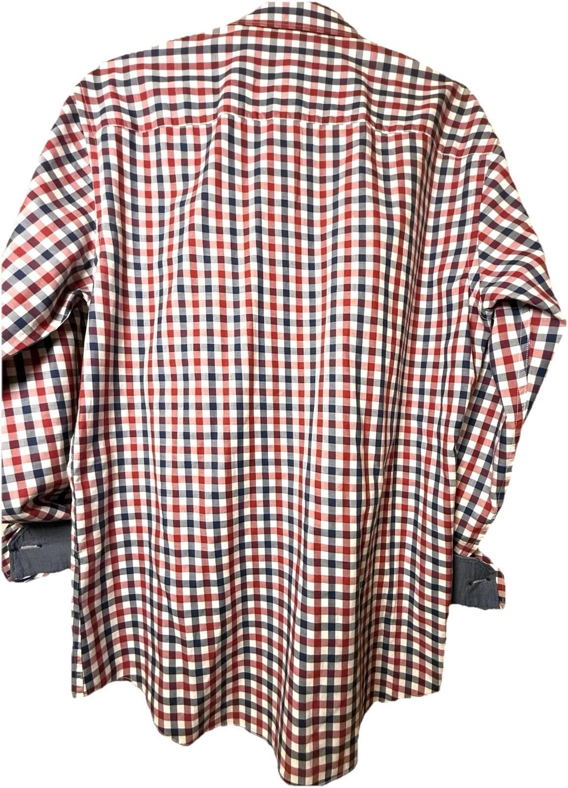 Bugatchi Uomo Men’s Long Sleeve Button Down Shirt Flip Cuffs 16 34/35