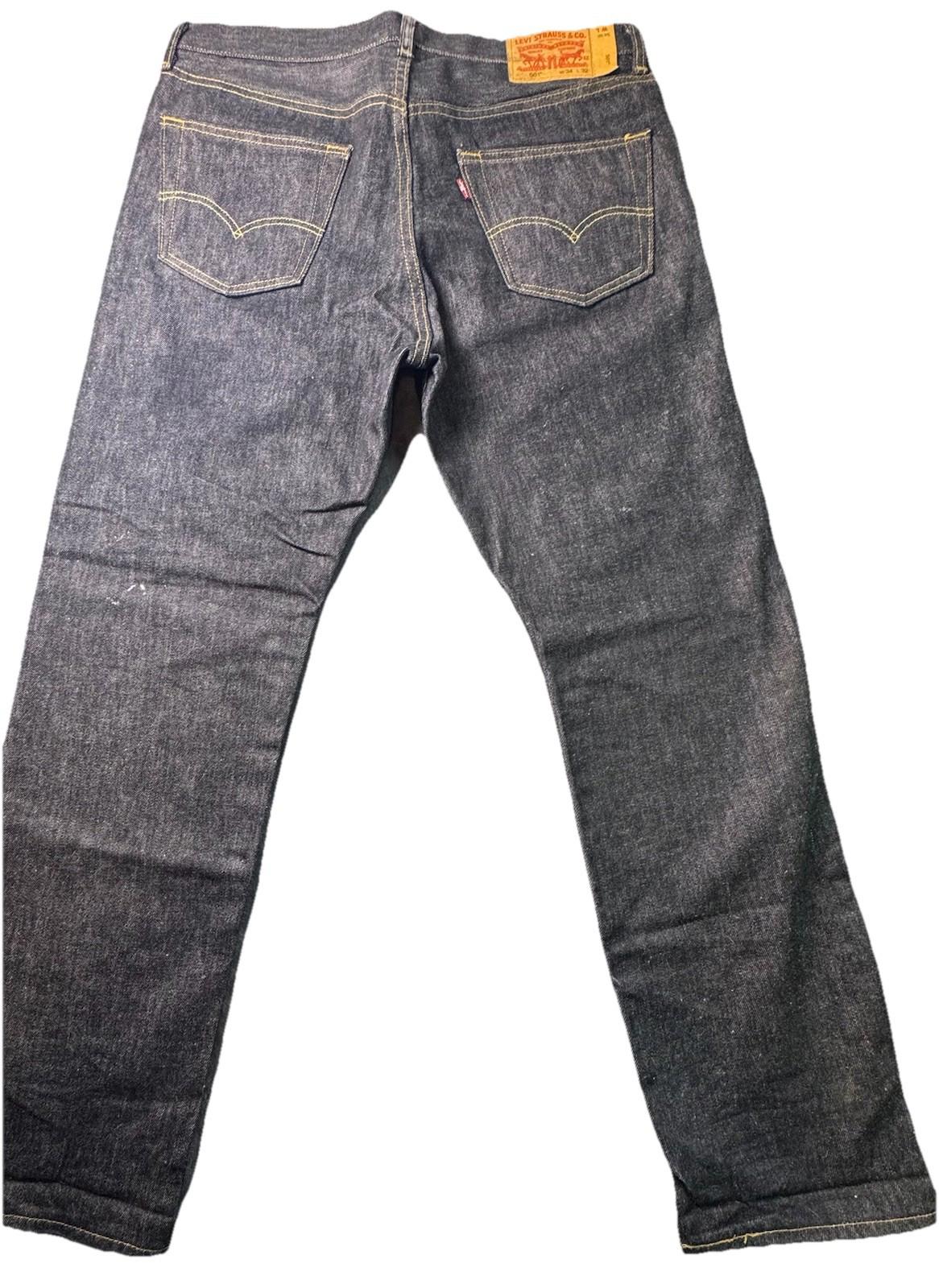 Levis Jeans 501 Button Fly 34x32 Charcoal Black New