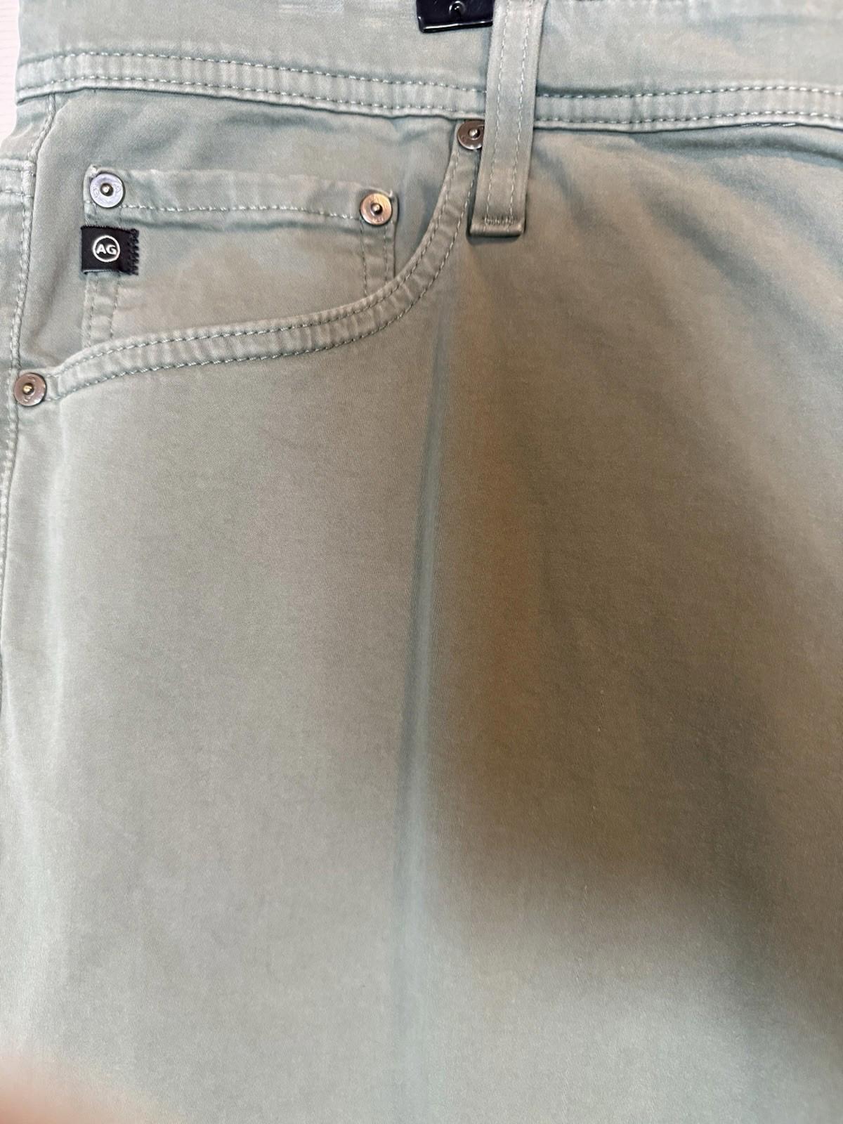 AG Adriano Goldschmied Mens Herb Green Cotton Protege Slim Straight Leg 40x32