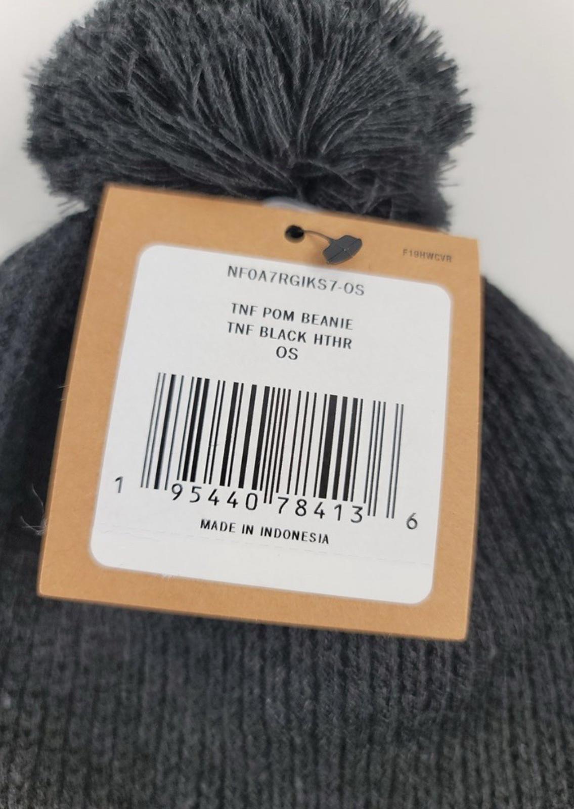 The North Face Pom Beanie Hat - Unisex Black Heather