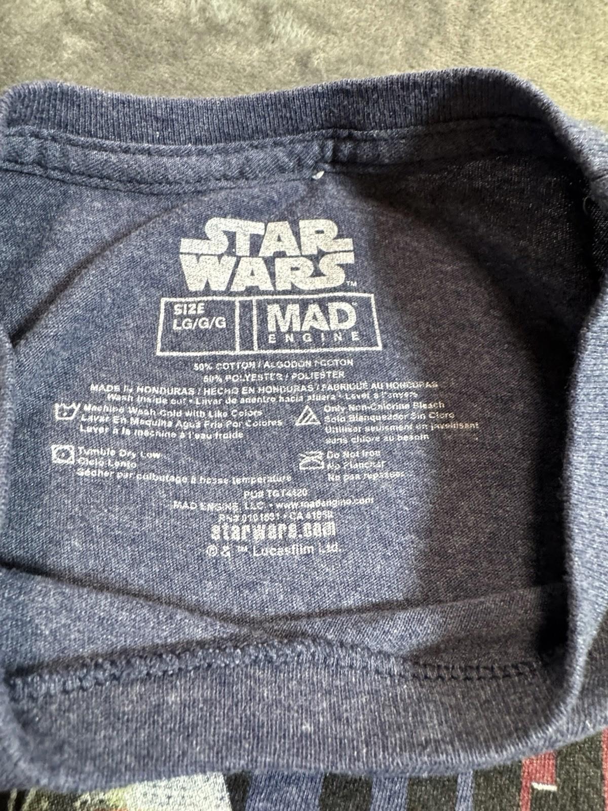 Star Wars The Mandalorian Cotton Short Sleeve T Shirt Blue With Graphic Large