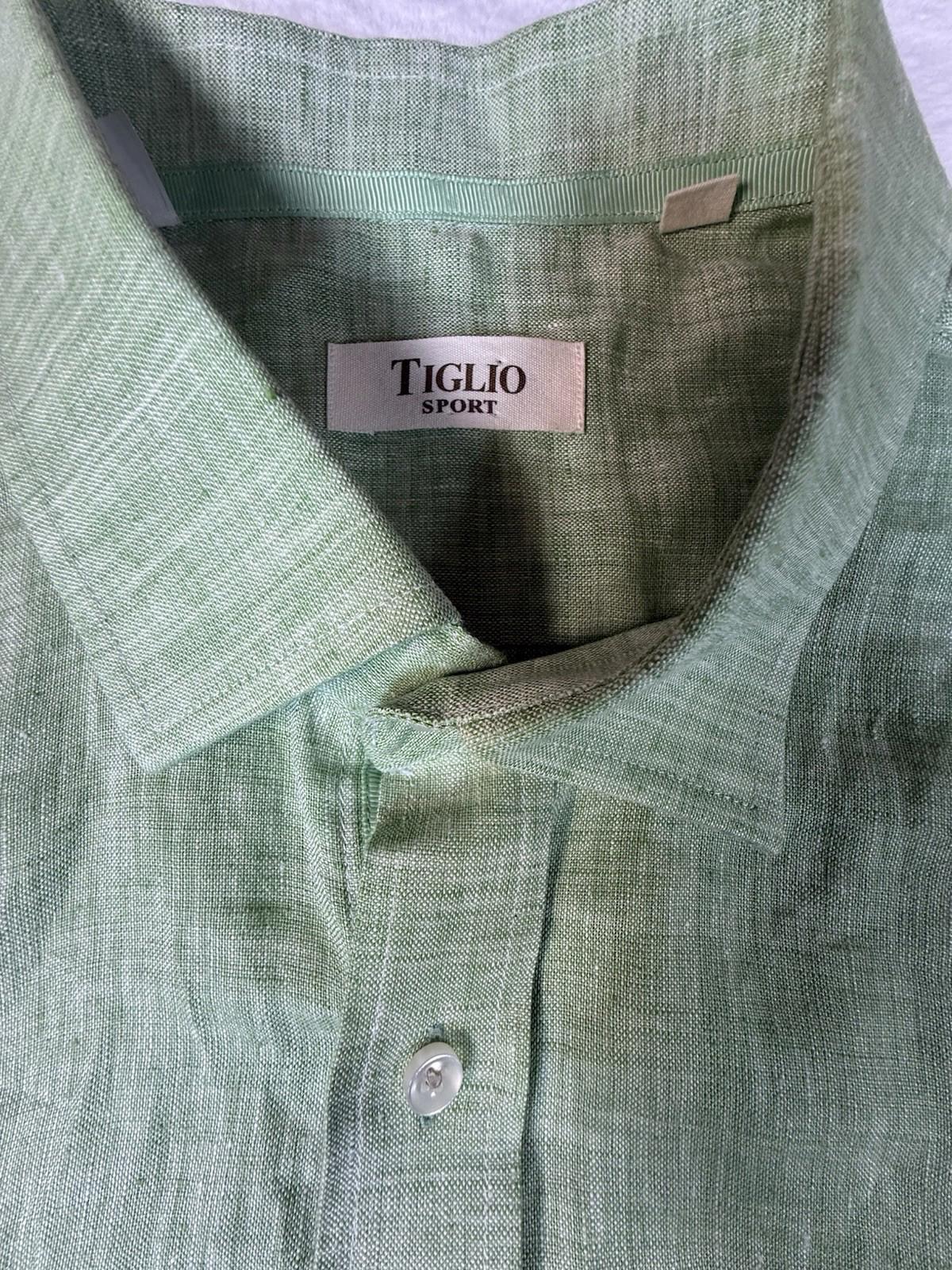 Tiglio Sport Men’s Long Sleeve Button Up Green XL
