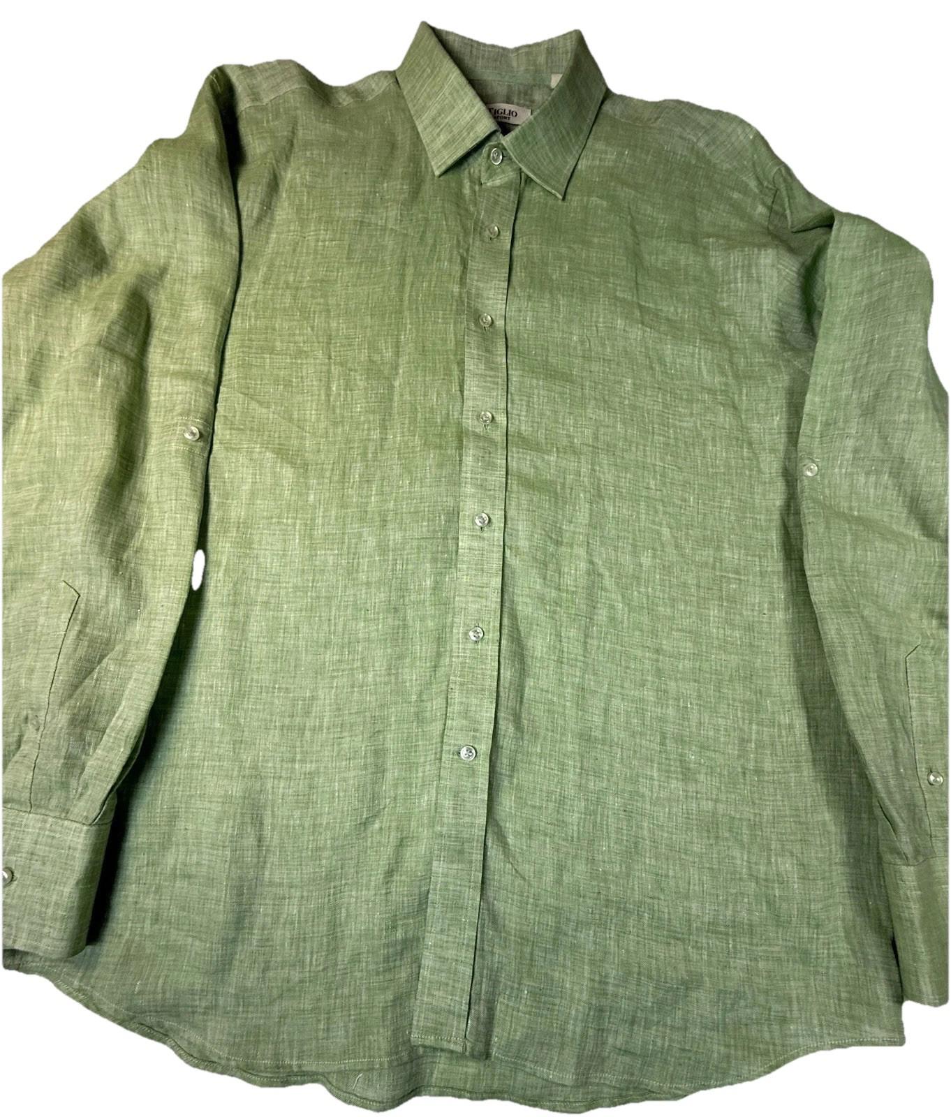 Tiglio Sport Men’s Long Sleeve Button Up Green XL