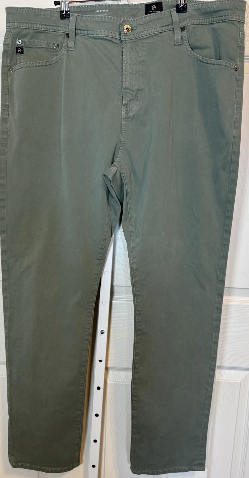 AG Adriano Goldschmied Mens Herb Green Cotton Protege Slim Straight Leg 40x32