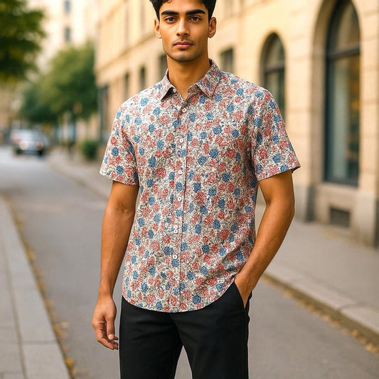 Robert Graham Men’s Medium Short Sleeve Floral Print Button Down NWT