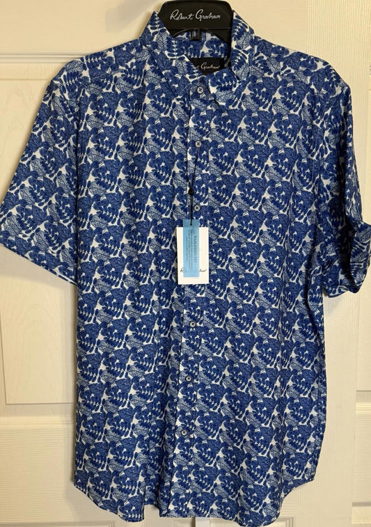 Robert Graham Modern Americana Men’s Medium Short Sleeve Button Down NWT