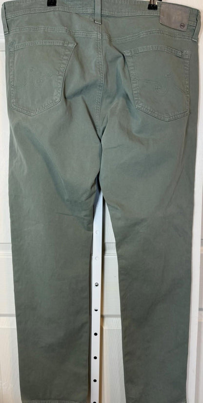 AG Adriano Goldschmied Mens Herb Green Cotton Protege Slim Straight Leg 40x32