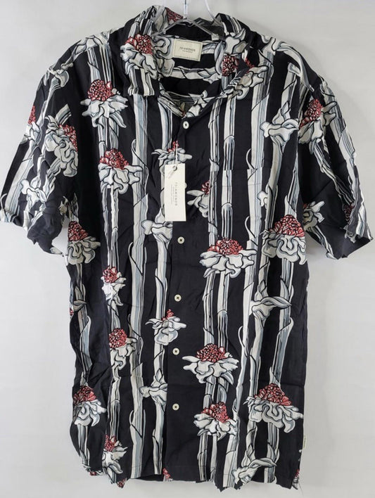 7 Diamonds Men’s Large Button Up Short Sleeve Shirt NWT