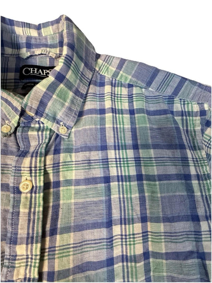 Chaps Shirt Mens Short Sleeve Button Down Large