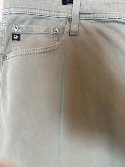 AG Adriano Goldschmied Mens Herb Green Cotton Protege Slim Straight Leg 40x32