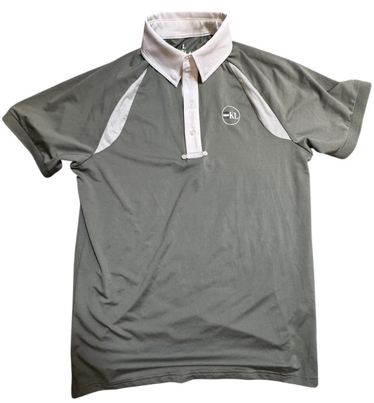 Kingsland Equestrian Short Sleeve Show Shirt Men’s Small Olive/White NWT