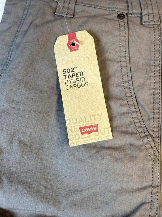 Levis 502 Taper Hybrid Cargos Stretch Gull Gray Men’s Pants  32x32 NWT