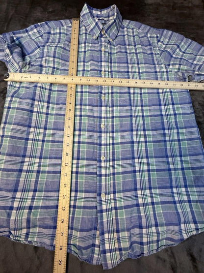 Chaps Shirt Mens Short Sleeve Button Down Large